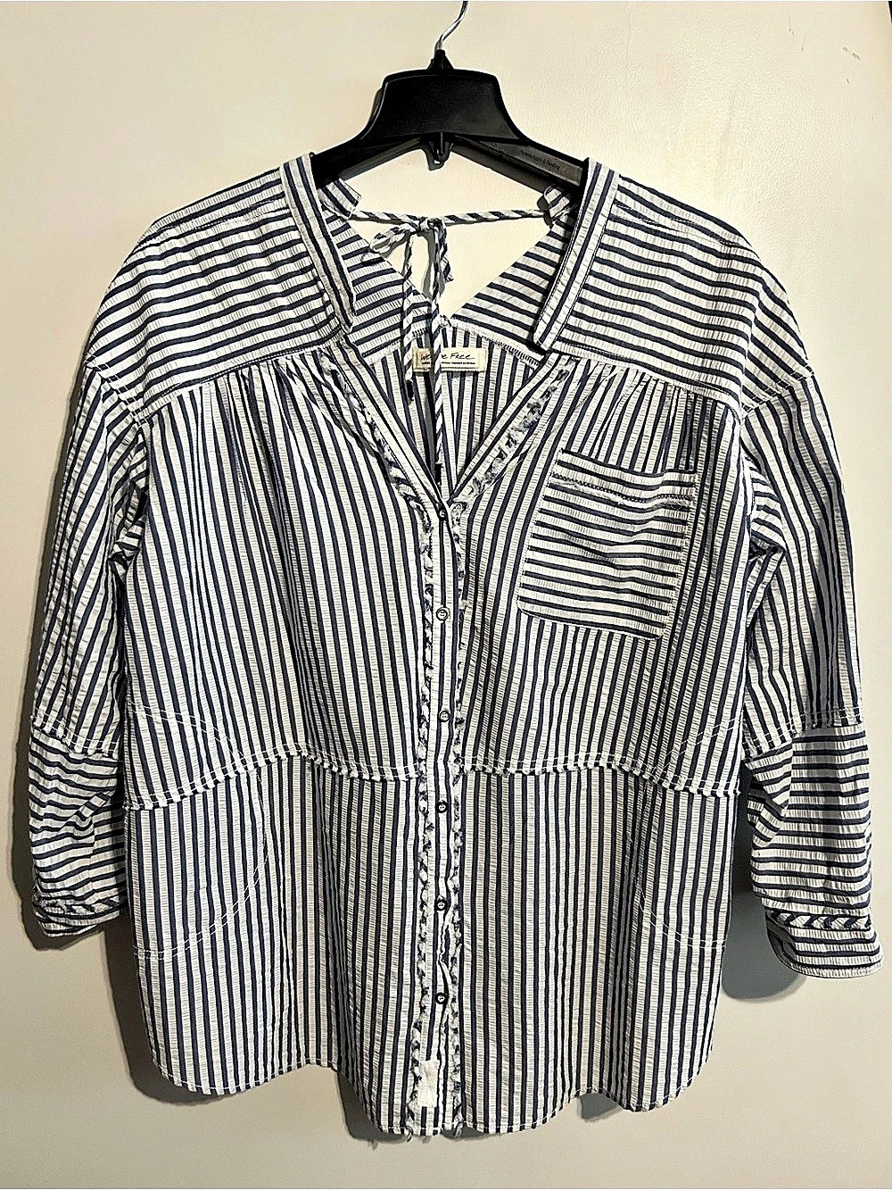 Free People Striped Button Down Shirt